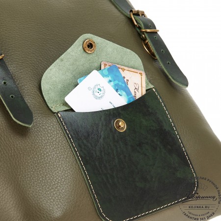 Кожаный рюкзак "Vogue New" (оливковый)